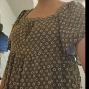 Maurices Olive Green Floral Blouse